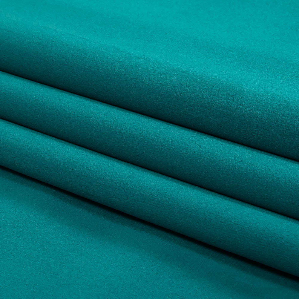 Harbor Blue Creamy Polyester Velvet - Folded