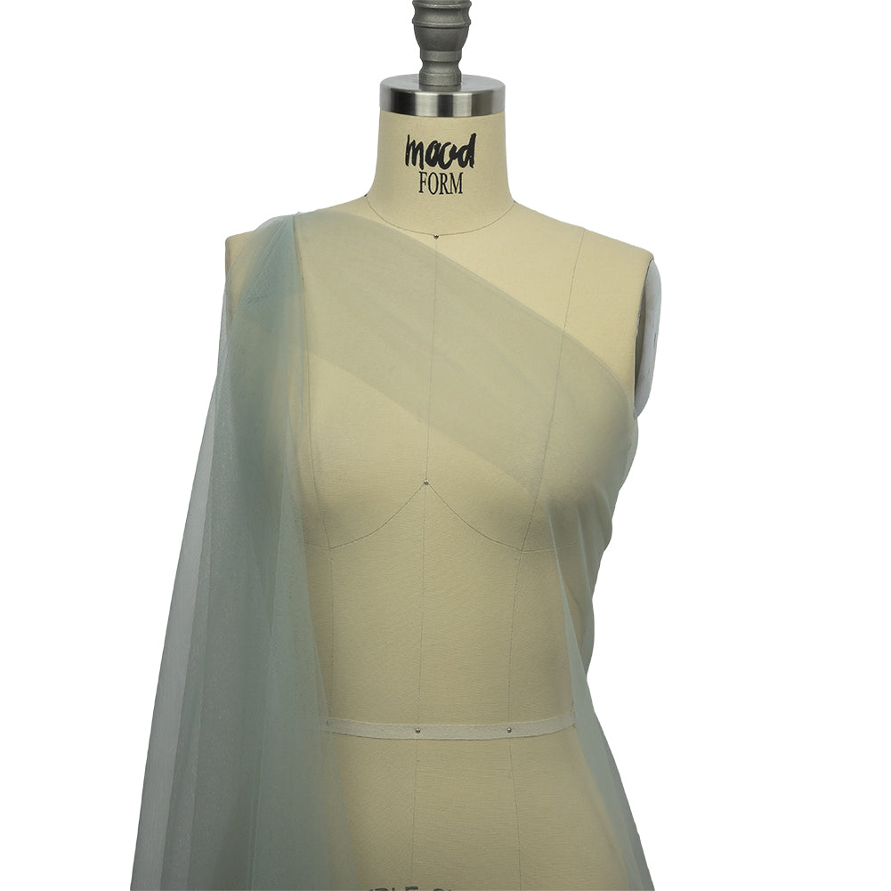Leonardo Gray Blue Soft Nylon Tulle - Detail