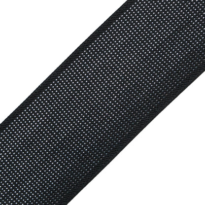 Italian Metallic Silver and Black Elastic - 1.75 - Detail