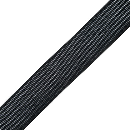 Italian Metallic Silver and Black Elastic - 1.75