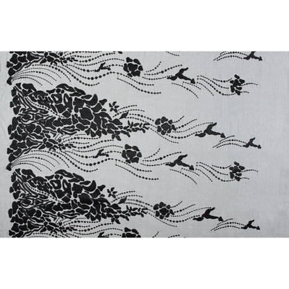 Black Abstract Embroidery on Black Mesh Full