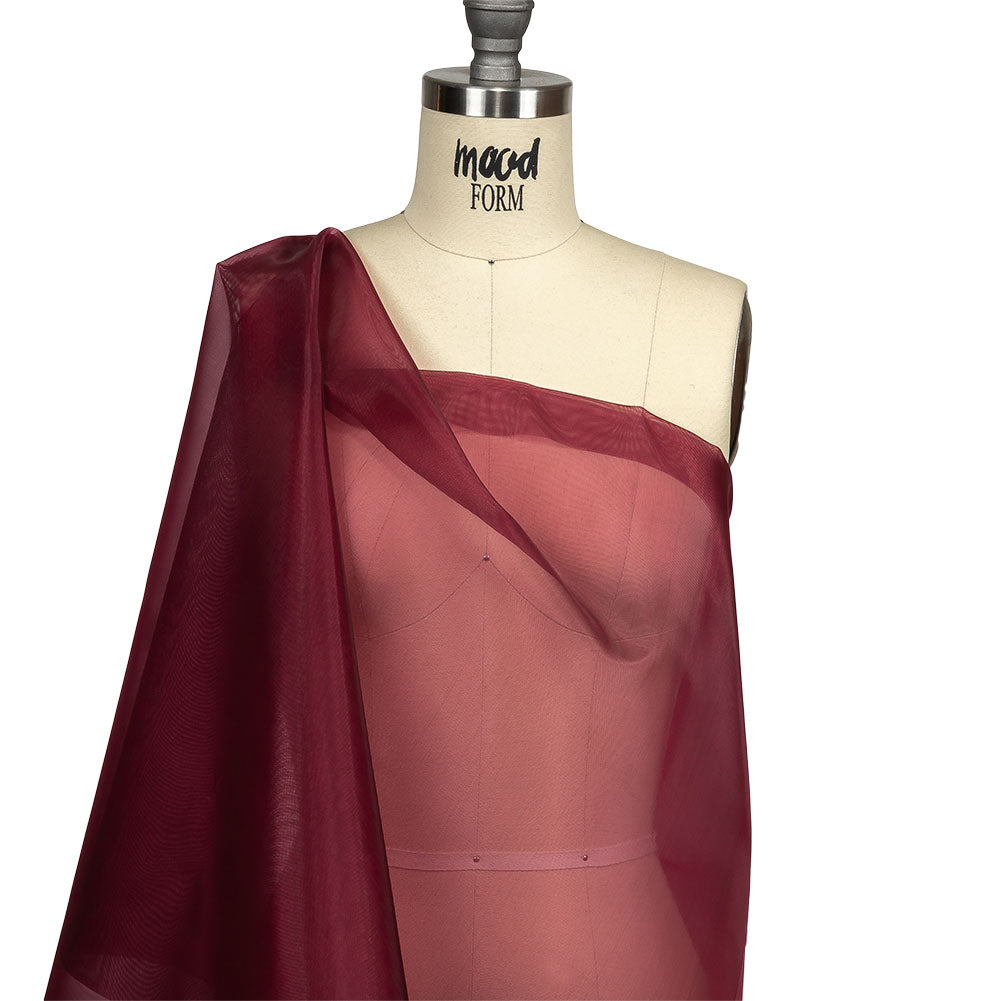 Stiff Polyester Organdy - Wine - Rhiannon Collection Detail