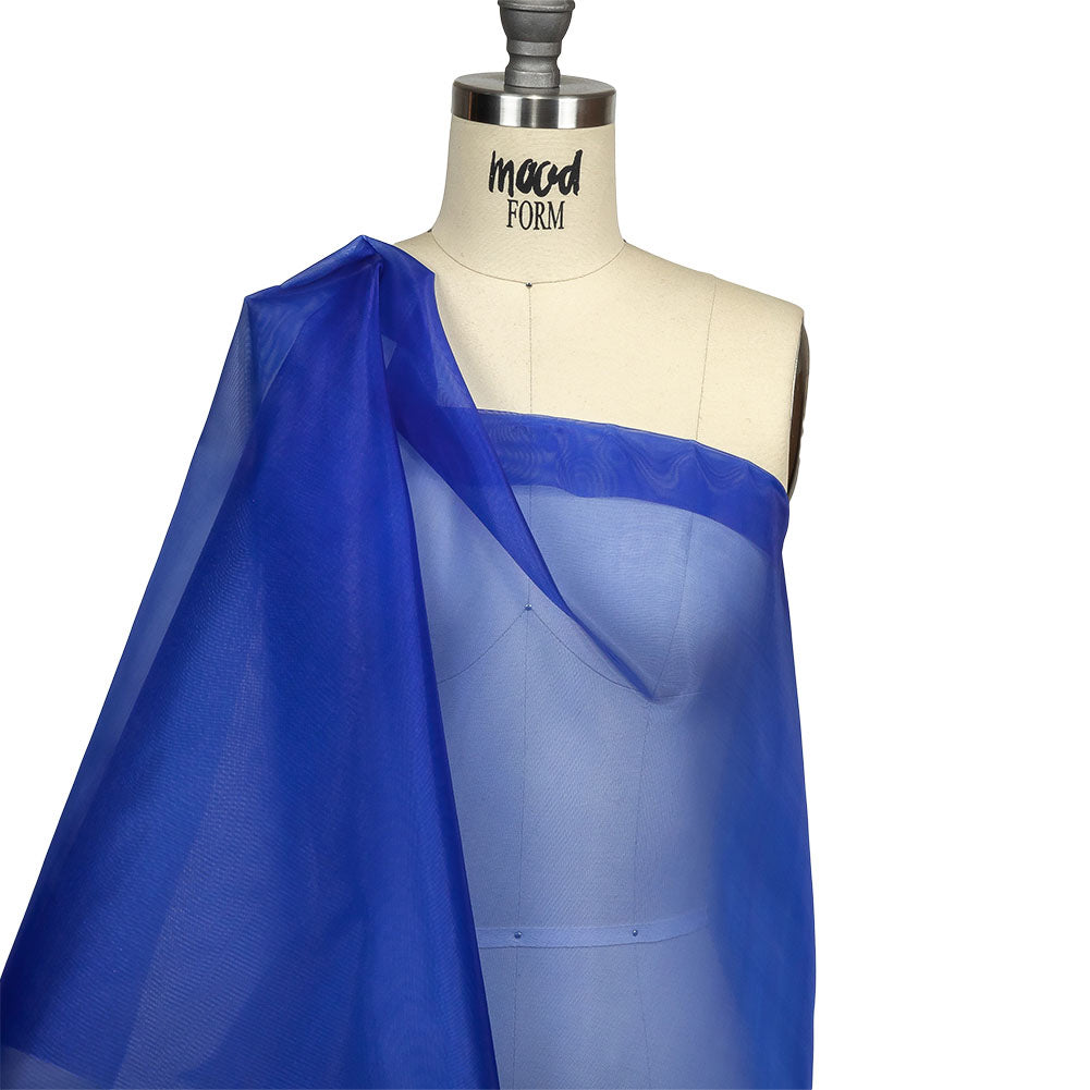 Rhiannon Royal Stiff Polyester Organdy - Detail