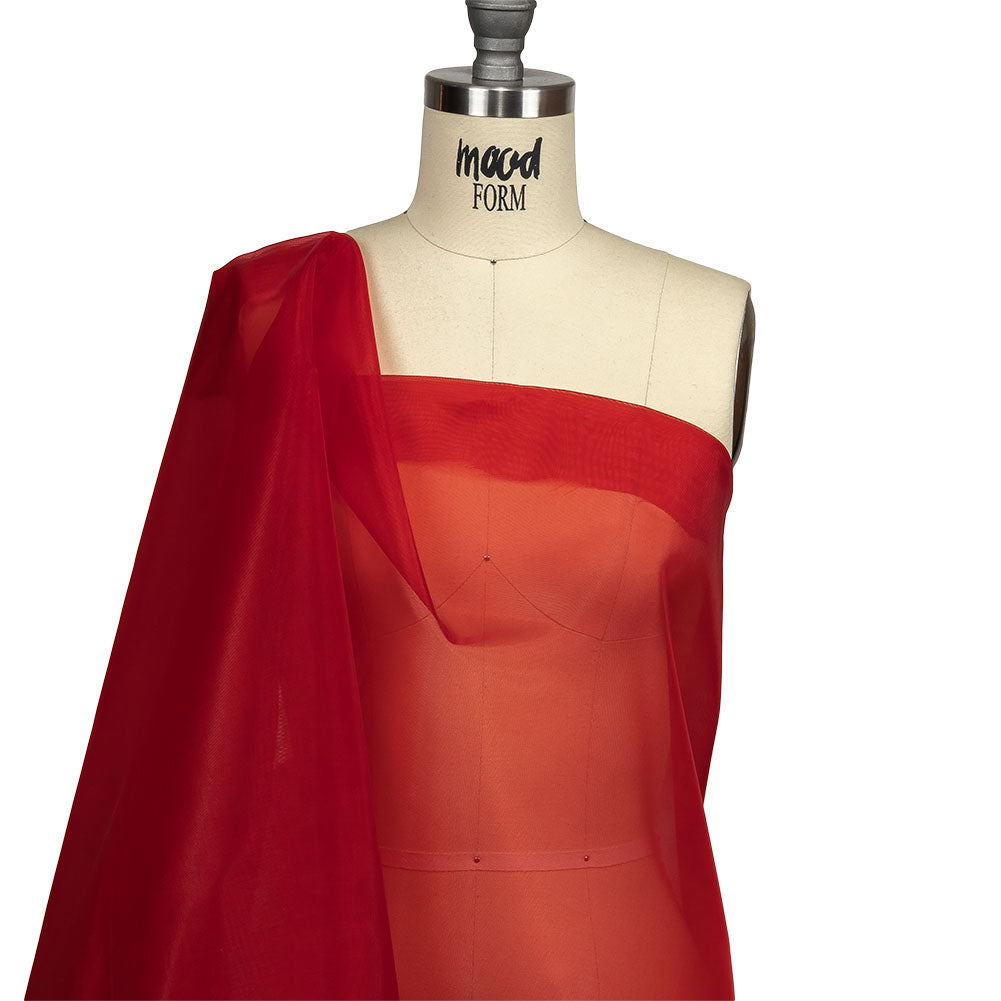 Stiff Polyester Organdy - Red - Rhiannon Collection Detail