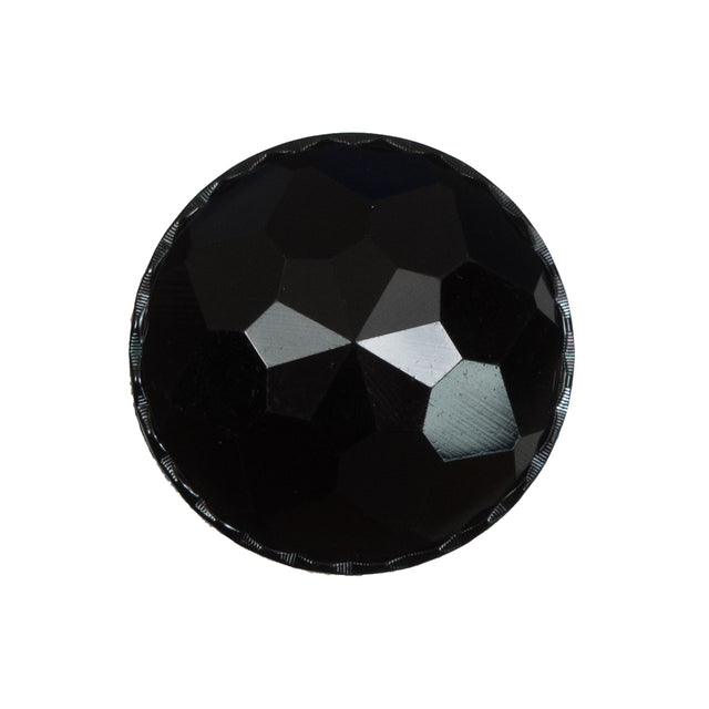 Italian Black Plated Bevel-Cut Button - 40L/25.5mm