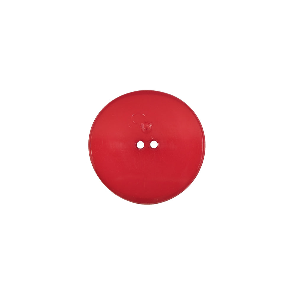 Italian Red Concaved Plastic 2-Hole - 24L/15mm - Detail