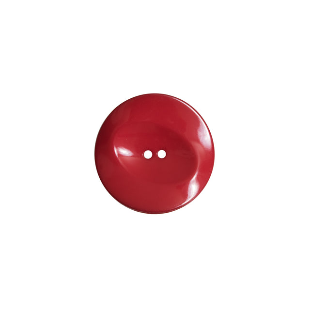Italian Red Concaved Plastic 2-Hole - 24L/15mm
