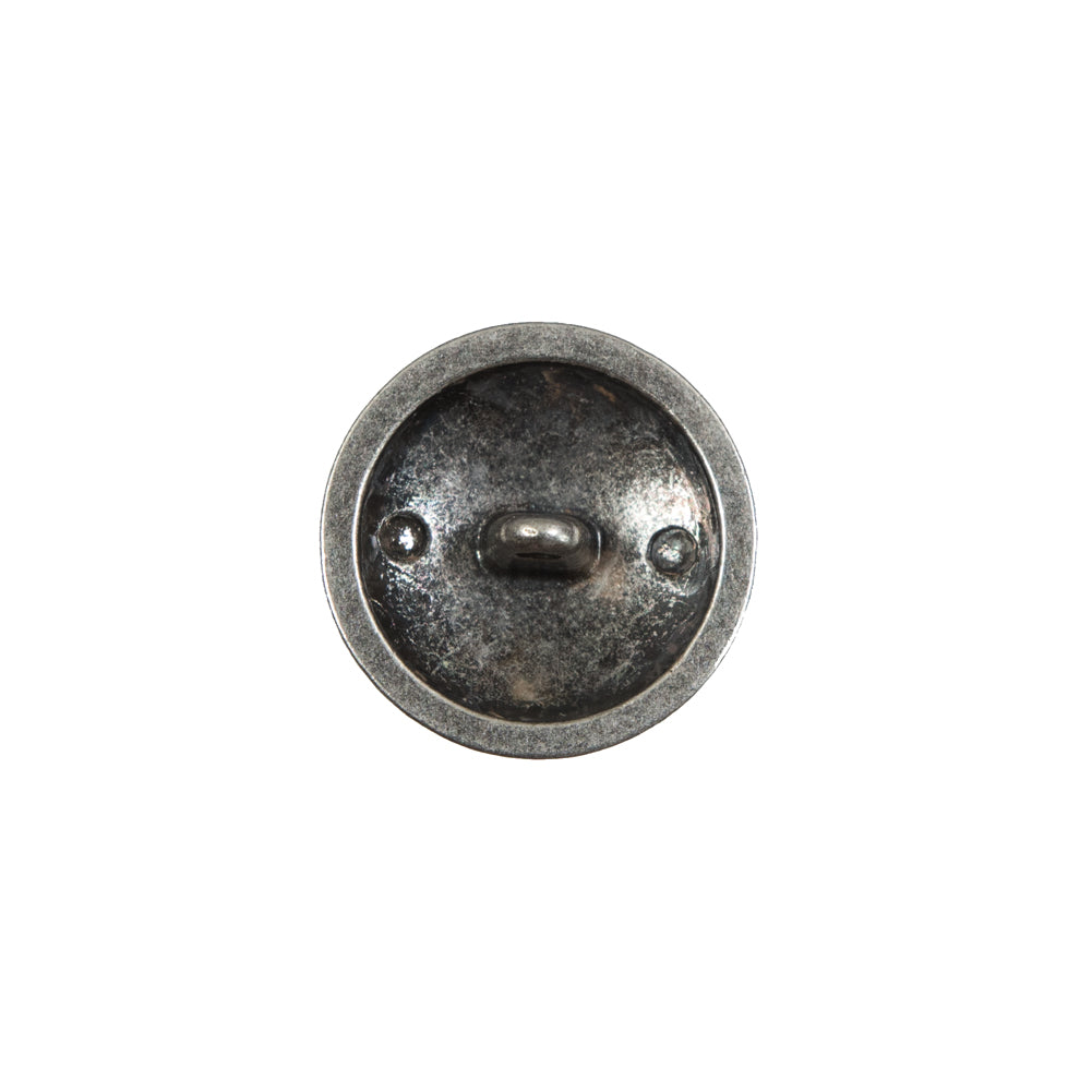 Italian Old Silver Military Shank Back Button - 24L/15mm Detail