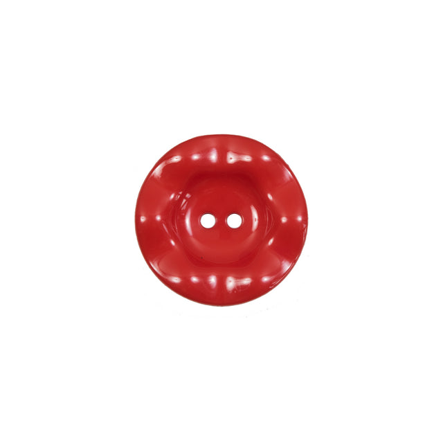 Italian Red Wavy Plastic 2-Hole - 24L/15mm