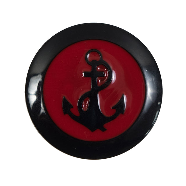Italian Red and Navy Anchor Shank Back Button - 44L/28mm