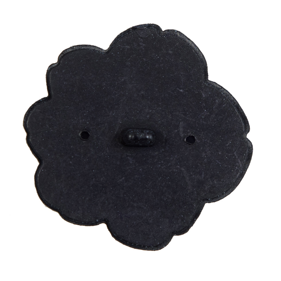 Italian Navy Flower Shank Back Button - 54L/34mm - Detail