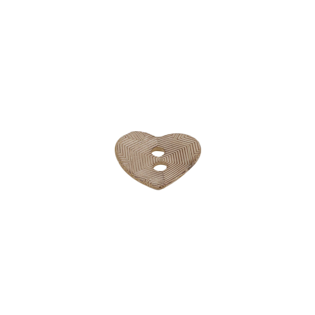 Italian Iridescent Heart-Shaped Shell Button - 18L/11.5mm - Folded