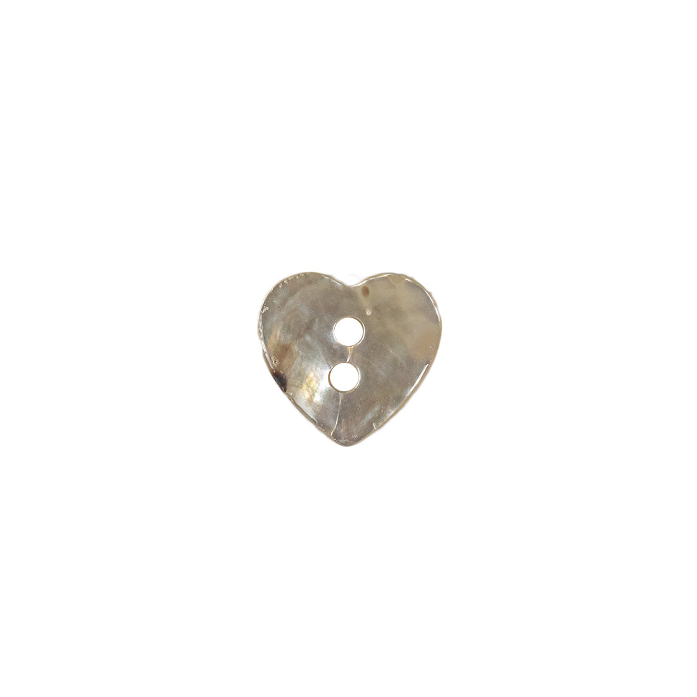 Italian Iridescent Heart-Shaped Shell Button - 18L/11.5mm - Detail