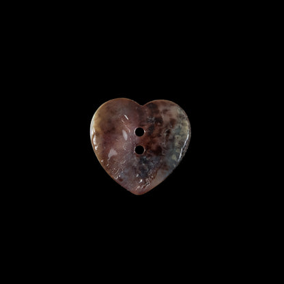 Italian Iridescent Heart-Shaped Shell Button - 24L/15mm - Detail