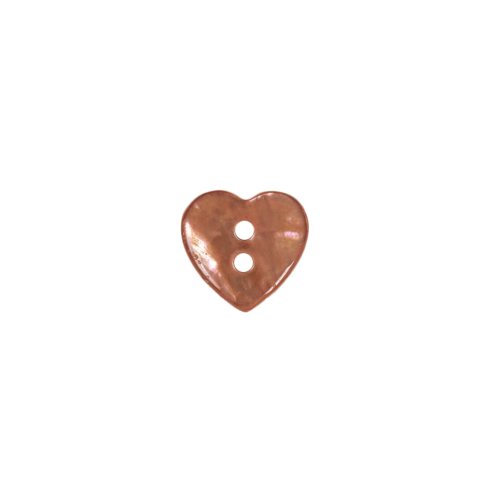 Italian Pink Heart-Shaped Shell Button - 18L/11.5mm Detail