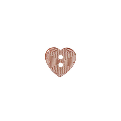 Italian Pink Heart-Shaped Shell Button - 18L/11.5mm
