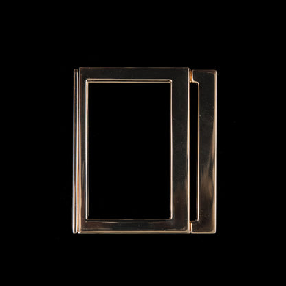 Italian Gold Rectangular Metal Buckle - 2 Piece - Detail
