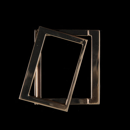 Italian Gold Rectangular Metal Buckle - 2 Piece