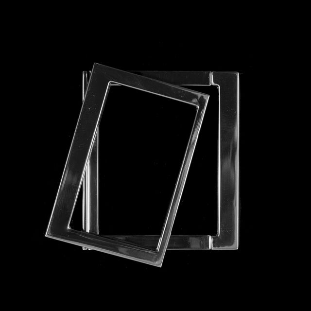 Italian Silver Rectangular Metal Buckle - 2 Piece