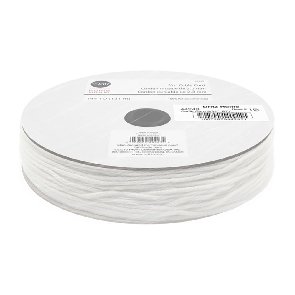 Dritz Home 3/32" Cable Cord - White - 144yds Folded
