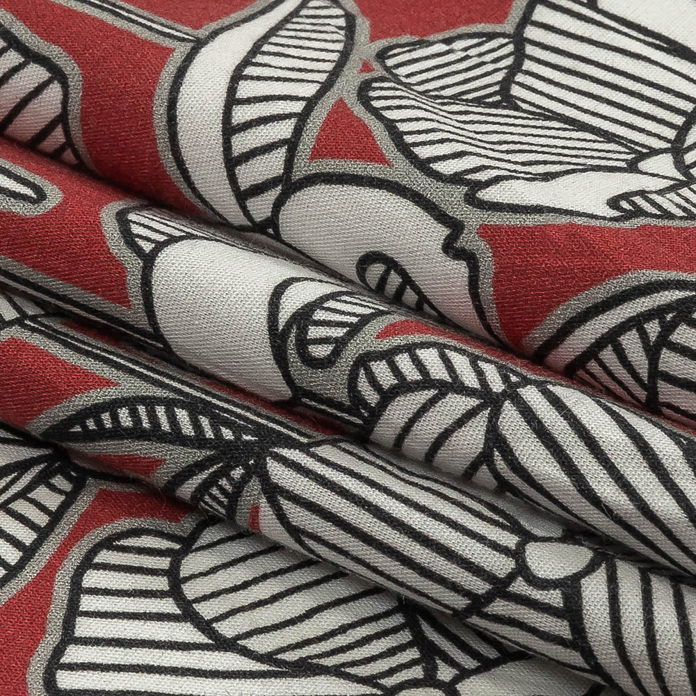 Mood Exclusive Floating World Stretch Cotton Poplin - Folded