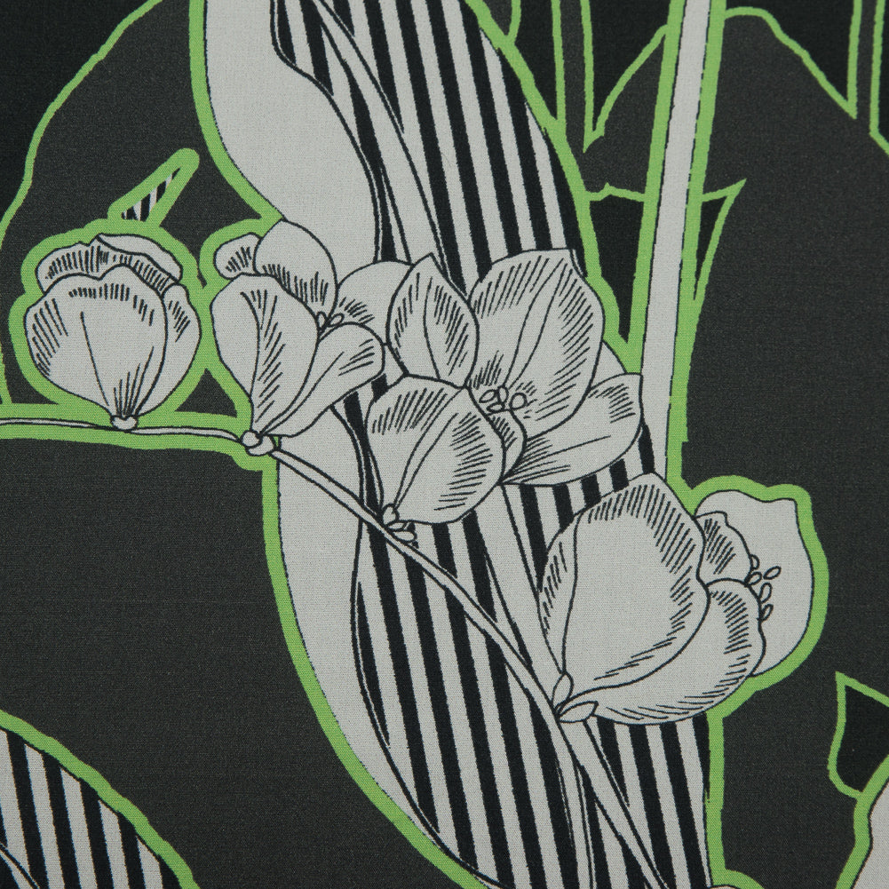 Mood Exclusive Fleurs en Vert Cotton Poplin - Full