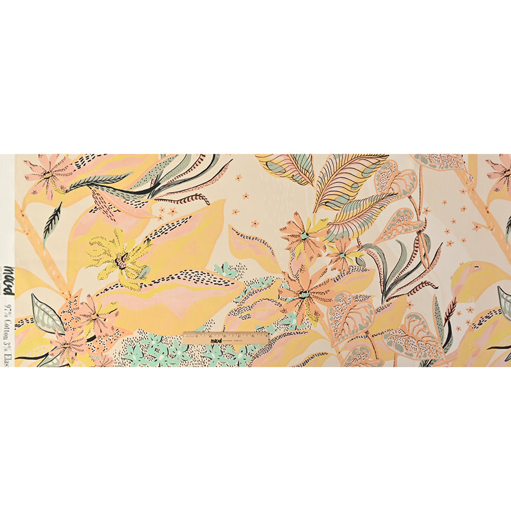 Mood Exclusive Aromatic Reverie Peach Stretch Cotton Sateen - Full