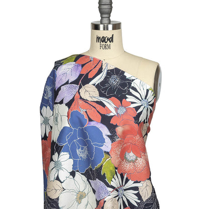 Mood Exclusive Pink and Parisian Night Floral Phantasmagoria Stretch Cotton Sateen Drape