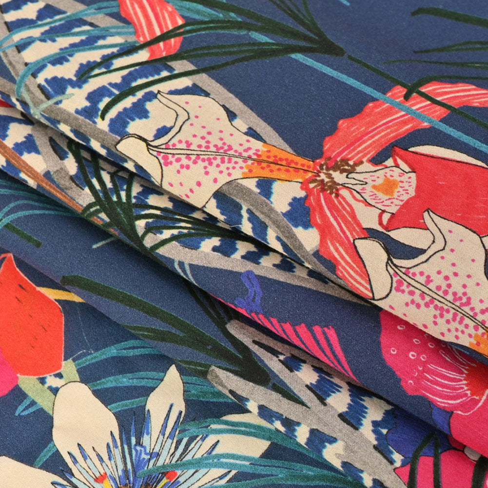 Mood Exclusive Enigmatic Flora Antiqued Navy Cotton Lawn - Folded