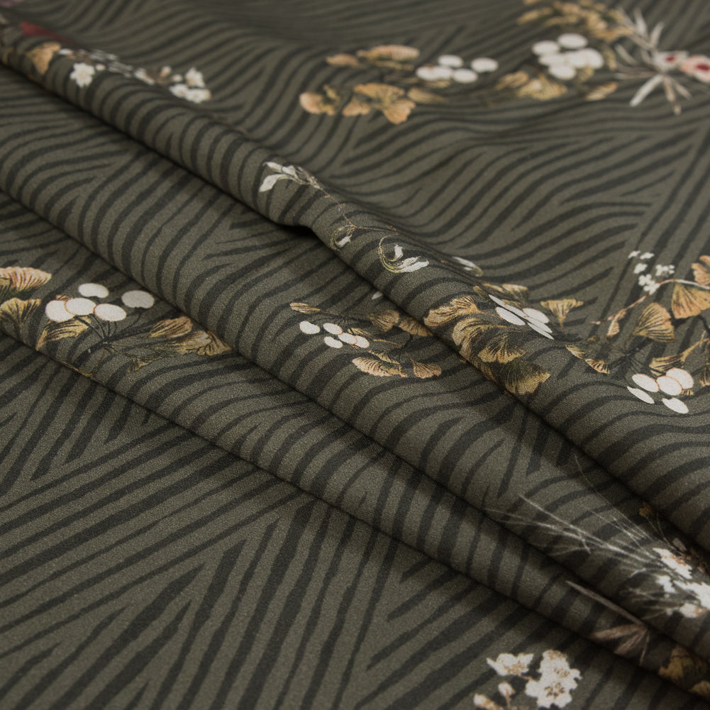 Mood Exclusive Cultivation of Gratification Olive Stretch Cotton Sateen - Folded