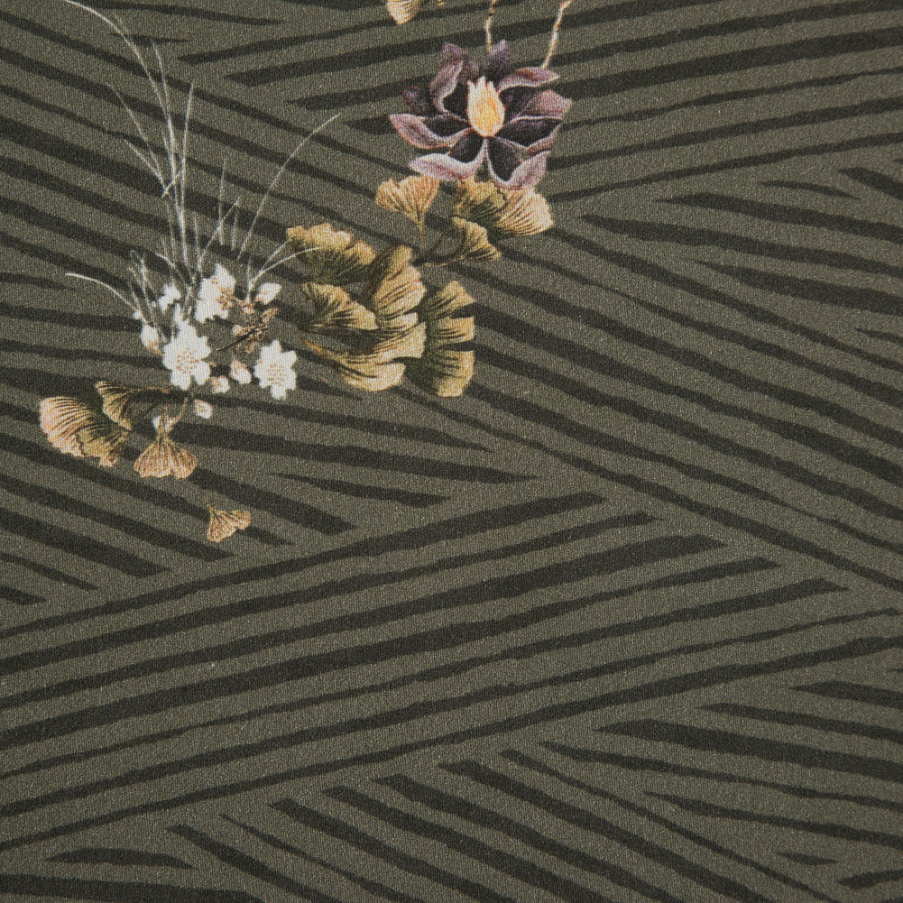 Mood Exclusive Cultivation of Gratification Olive Stretch Cotton Sateen - Detail