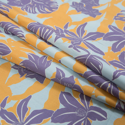 Mood Exclusive Renacimiento de la Humildad Purple and Yellow Cotton Poplin - Detail