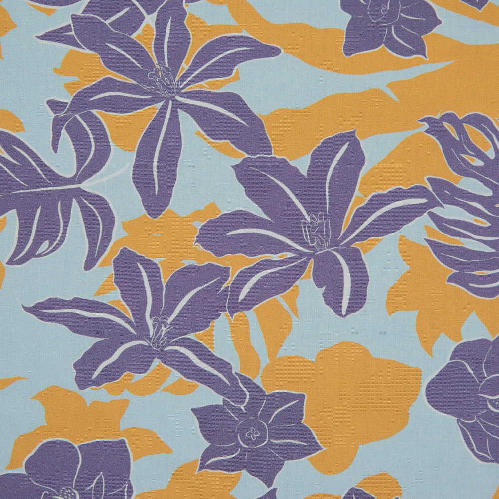 Mood Exclusive Renacimiento de la Humildad Purple and Yellow Cotton Poplin - Full