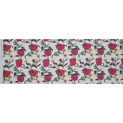Cotton Poplin - Pink Sorbet Shapes and Flowers - Midnight Swing Print - Mood Exclusive Avenable Collection Folded