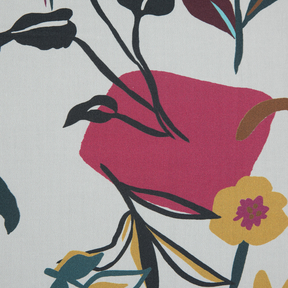 Cotton Poplin - Pink Sorbet Shapes and Flowers - Midnight Swing Print - Mood Exclusive Avenable Collection Full