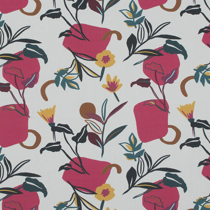 Cotton Poplin - Pink Sorbet Shapes and Flowers - Midnight Swing Print - Mood Exclusive Avenable Collection