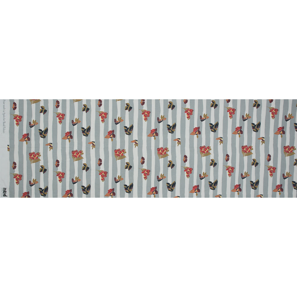 Mood Exclusive Flores de Vitalidad Gray Cotton Poplin - Folded