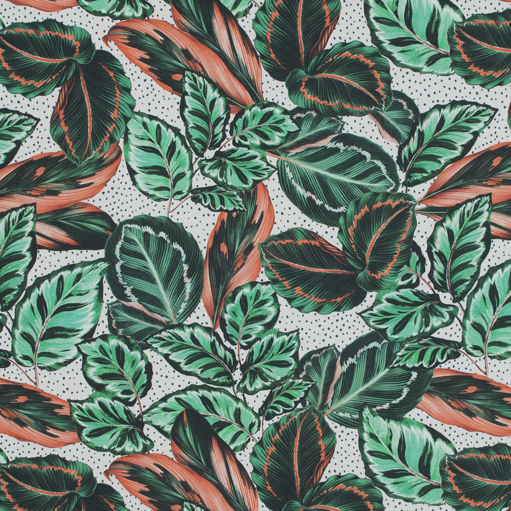 Mood Exclusive Tropical Snowglobe Green and Orange Cotton Poplin