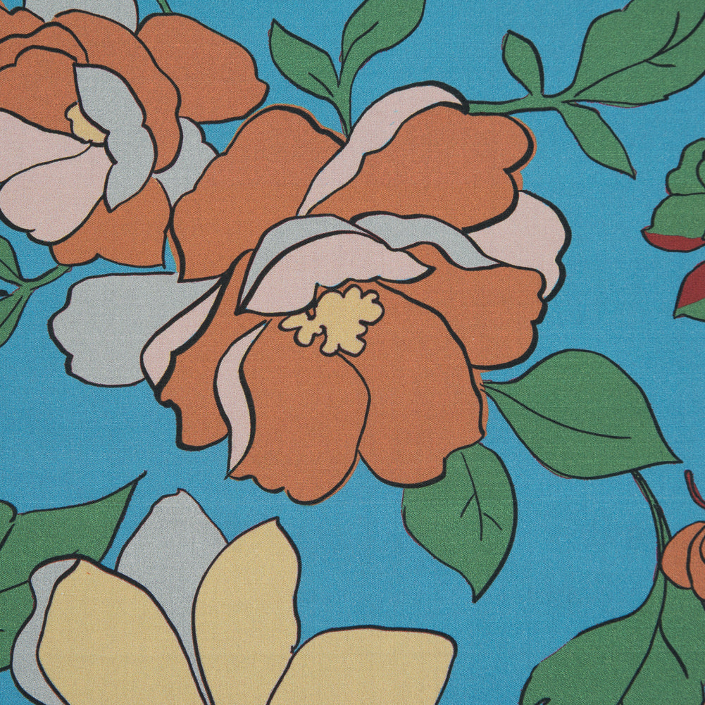 Cotton Poplin - Blue Floral - Libertad de Excelencia Print - Mood Exclusive Avenable Collection Full
