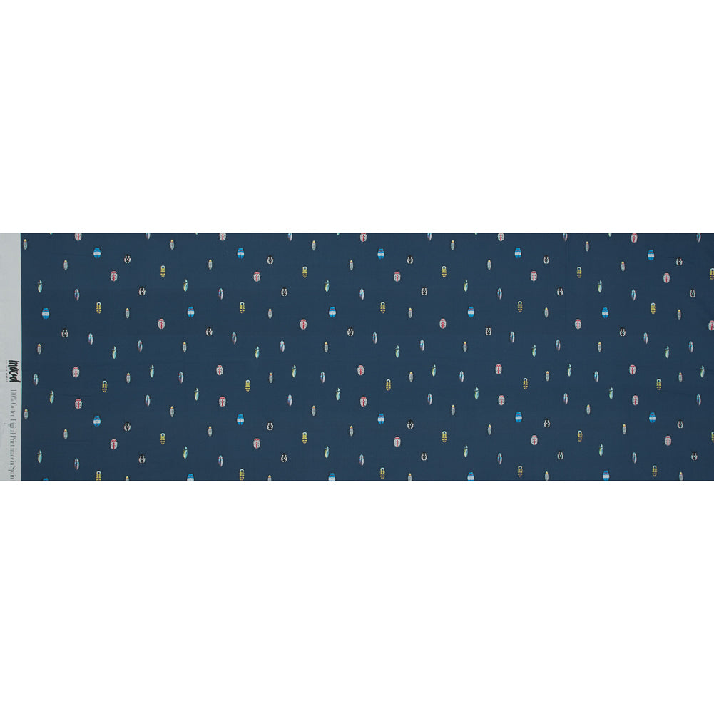 Mood Exclusive The Jitterbugs Blue Cotton Poplin - Folded