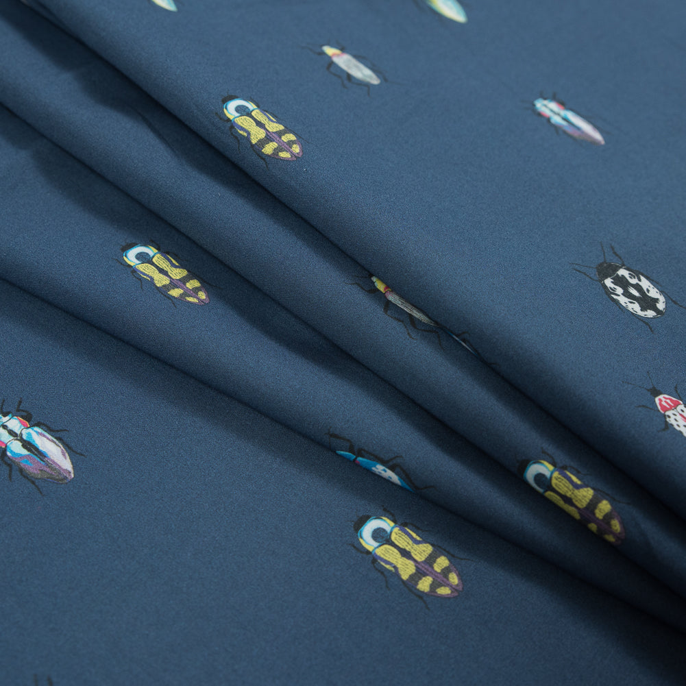 Mood Exclusive The Jitterbugs Blue Cotton Poplin - Detail