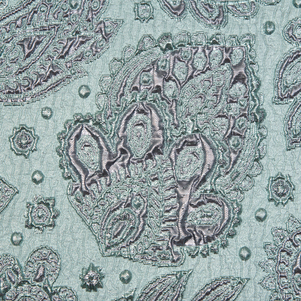 Rose Gold and Seafoam Luxury Paisley Metallic Brocade - Full