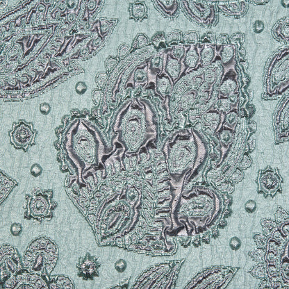 Rose Gold and Seafoam Luxury Paisley Metallic Brocade - Full