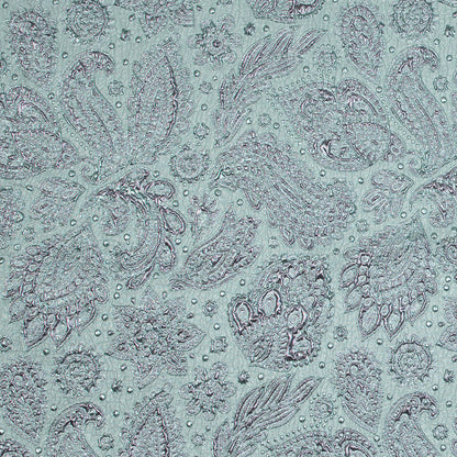Rose Gold and Seafoam Luxury Paisley Metallic Brocade