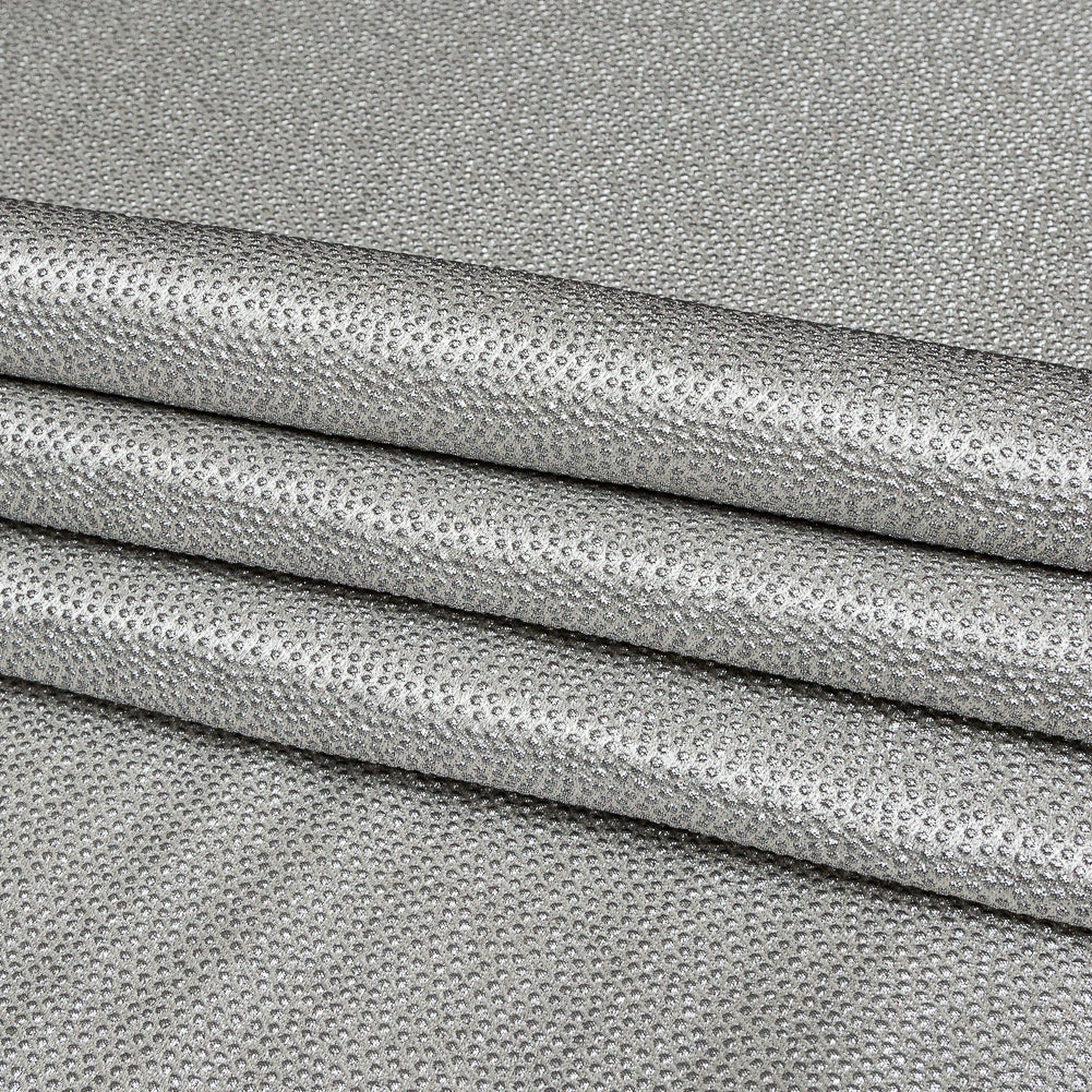 Metallic Silver Cheetah Spotted Luxury Brocade Folded
