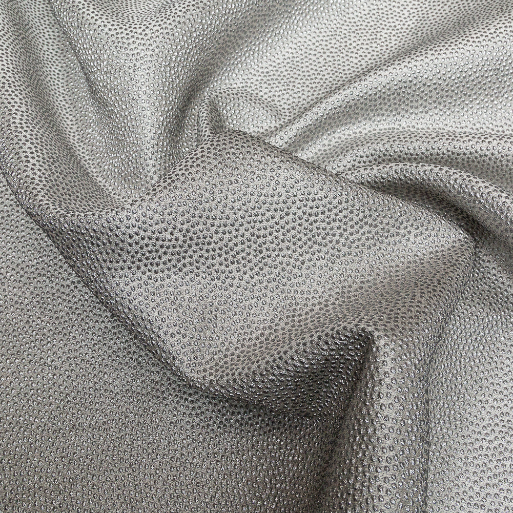 Metallic Silver Cheetah Spotted Luxury Brocade Detail