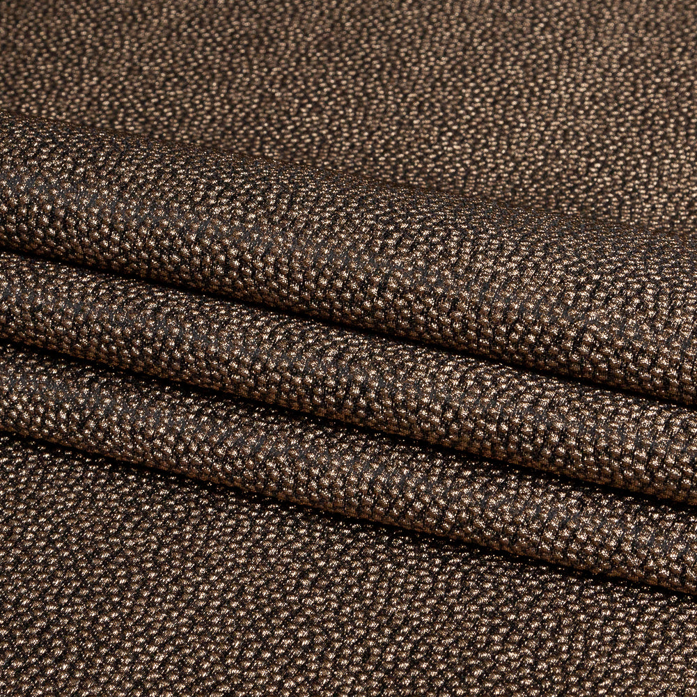 Metallic Bronze Cheetah Spotted Luxury Brocade - Folded