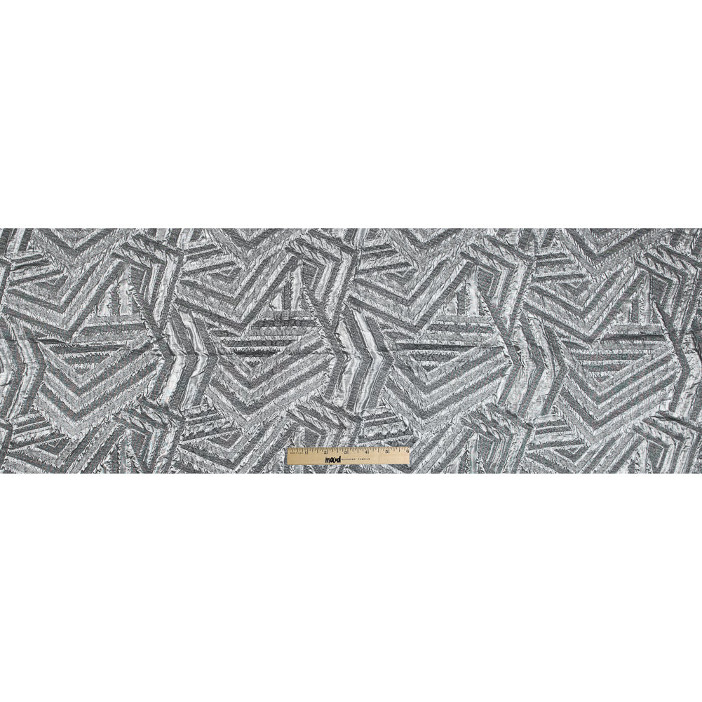Silver Luxury Geometric Metallic Brocade - Folded