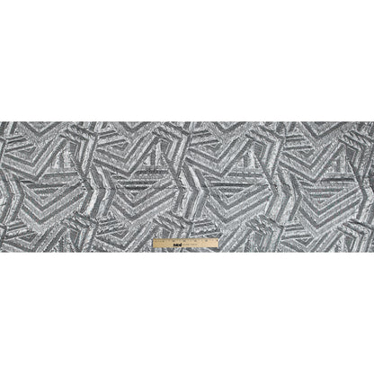 Silver Luxury Geometric Metallic Brocade - Folded