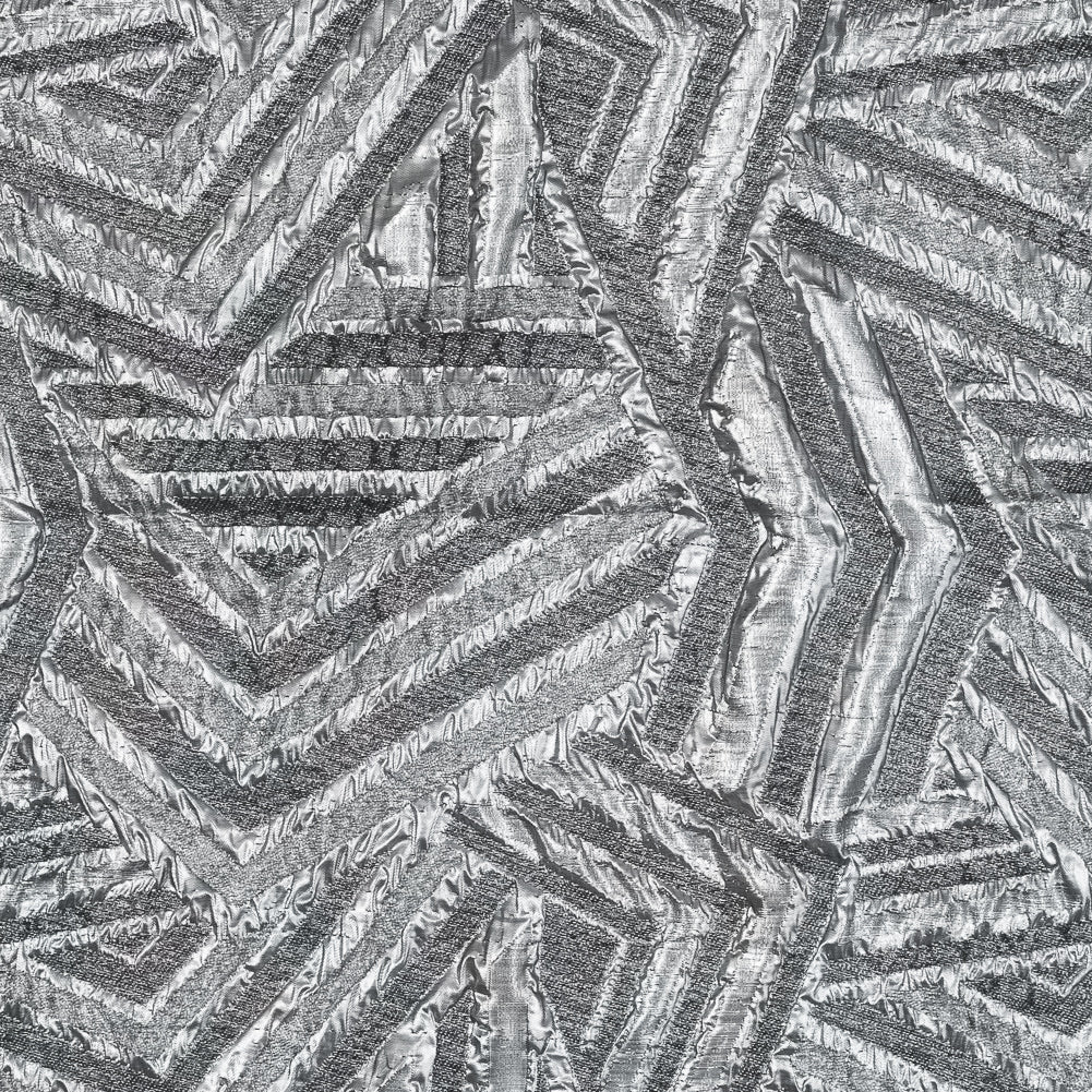 Silver Luxury Geometric Metallic Brocade